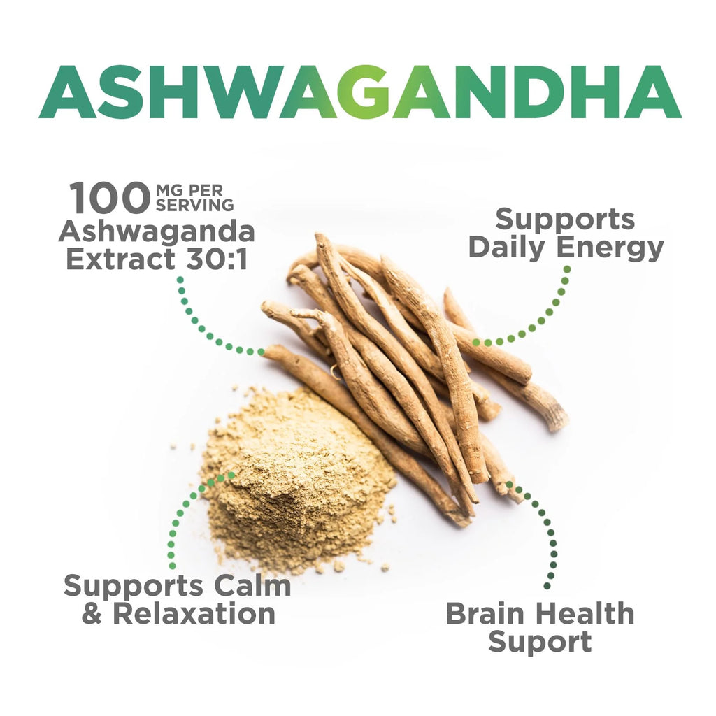 Ashwagandha Gummies - Advanced Ashwagandha Gummy Formula for Daily Use - Natural Antioxidant Support & Brain Health Support - Natural Calm, Relaxation, & Immune Support - Berry Flavor - 60 Gummies
