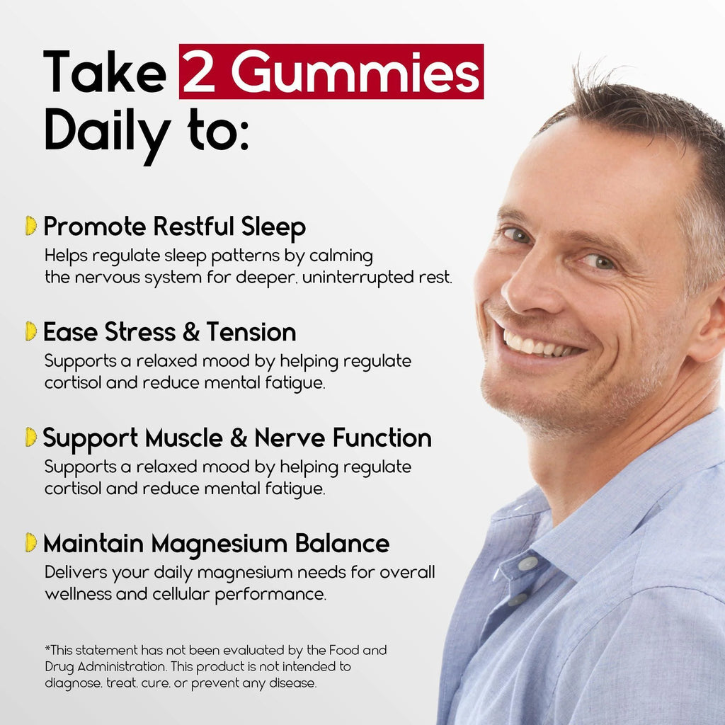 Magnesium Glycinate Gummies 400Mg Sleep Gummies for Kids & Adults Magnesium Glycinate Chewable High Absorption for Muscle Recovery Better Sleep & Relaxation Goji Berry Flavor 60 Count