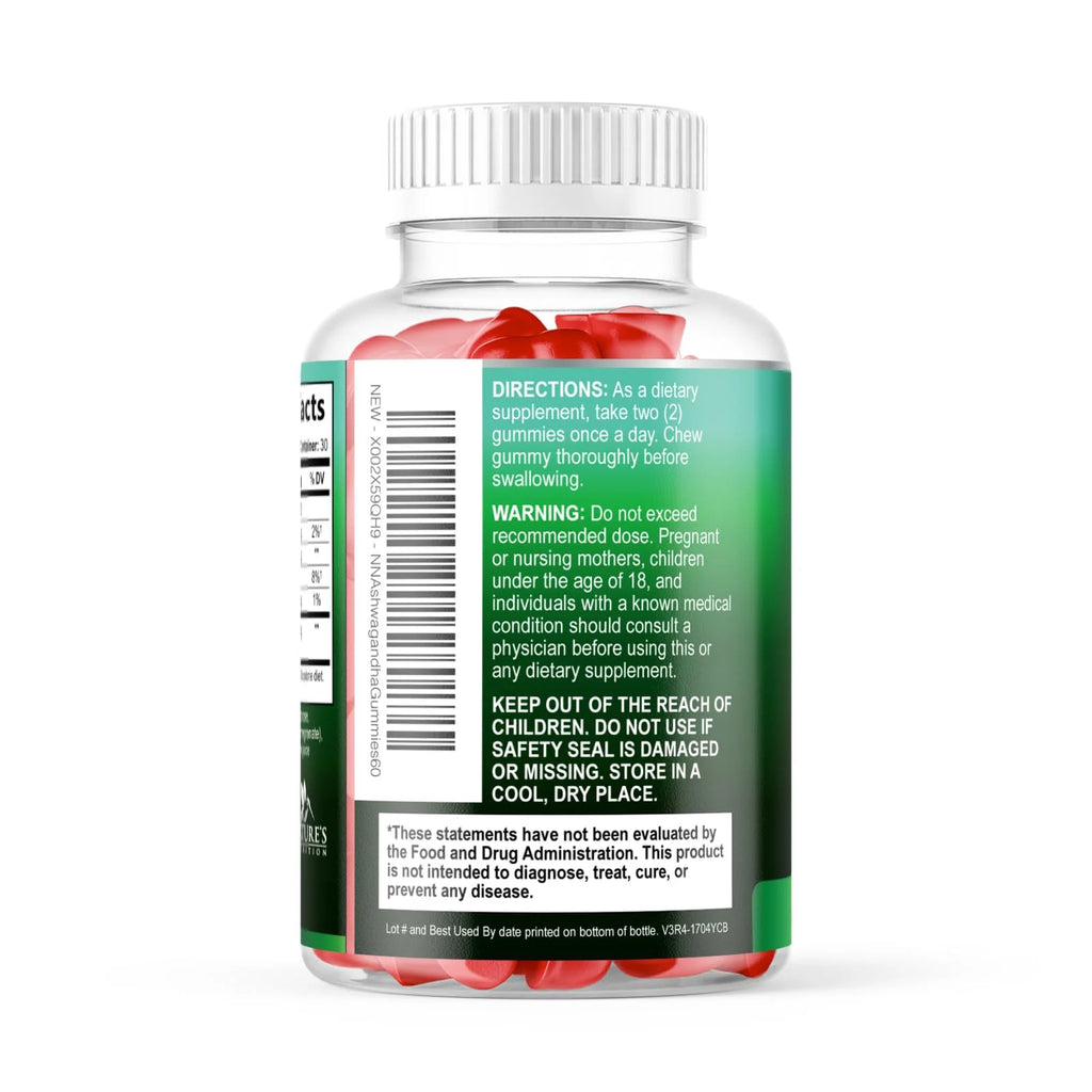Ashwagandha Gummies - Advanced Ashwagandha Gummy Formula for Daily Use - Natural Antioxidant Support & Brain Health Support - Natural Calm, Relaxation, & Immune Support - Berry Flavor - 60 Gummies